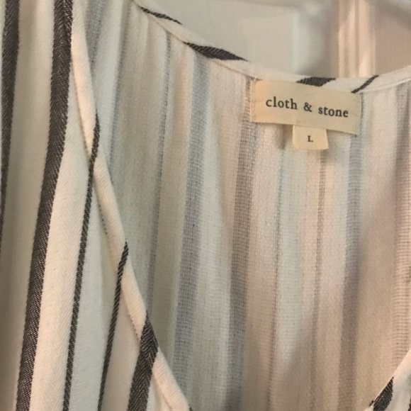 Cloth & stone cotton/linen stripe dress large - Picture 5 of 6